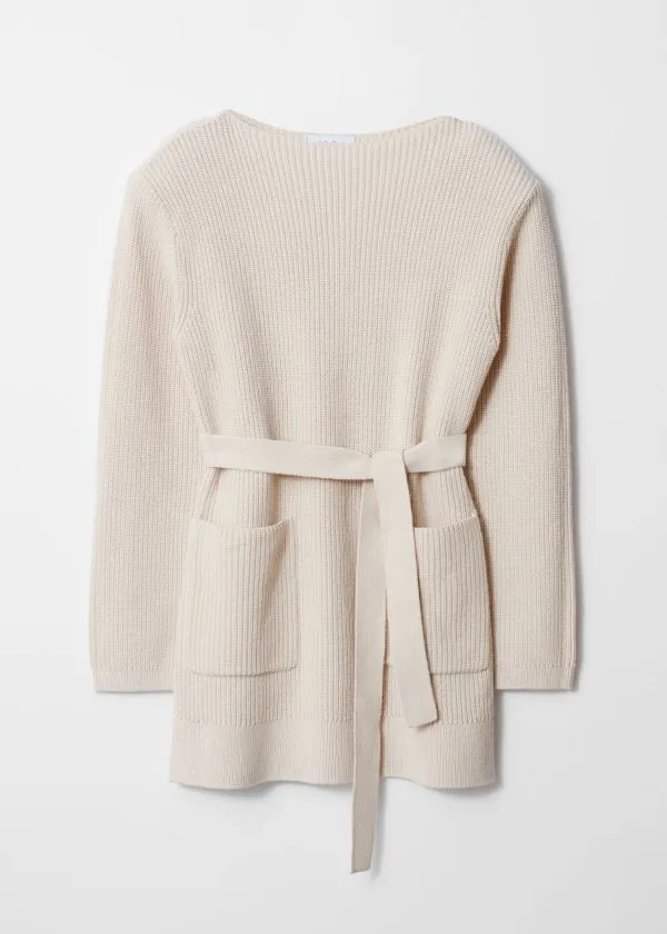 Women Dresses and Other Stories Belted Wool Mini Dress Beige
