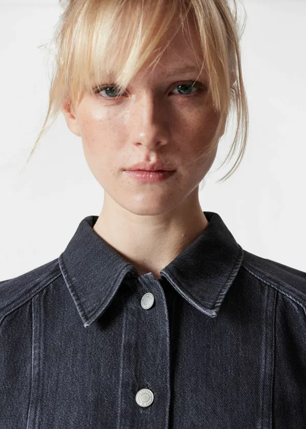 Women Dresses and Other Stories Denim Shirt Mini Dress Black