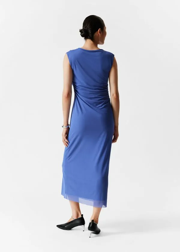 Women Dresses and Other Stories Draped Sleeveless Midi Dress Blue