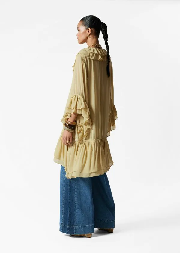 Women Dresses and Other Stories Flounced Mini Dress Yellow