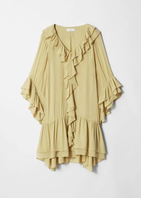 Women Dresses and Other Stories Flounced Mini Dress Yellow