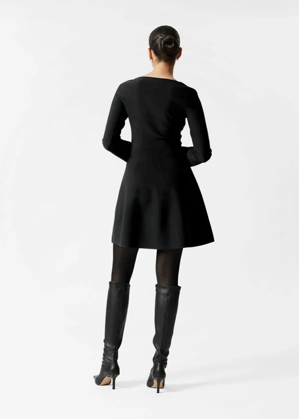 Women Dresses and Other Stories Knitted Peplum Mini Dress Black