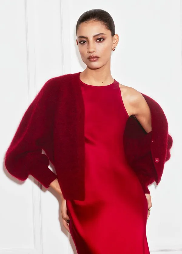 Women Dresses and Other Stories Sleeveless Satin Midi Dress Red