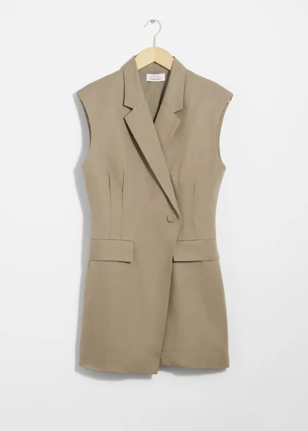 Women Dresses and Other Stories Structured Blazer Mini Dress Mole