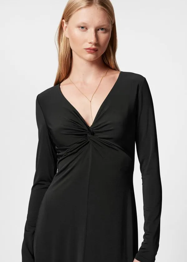 Women Dresses and Other Stories Twisted VNeck Maxi Dress Black