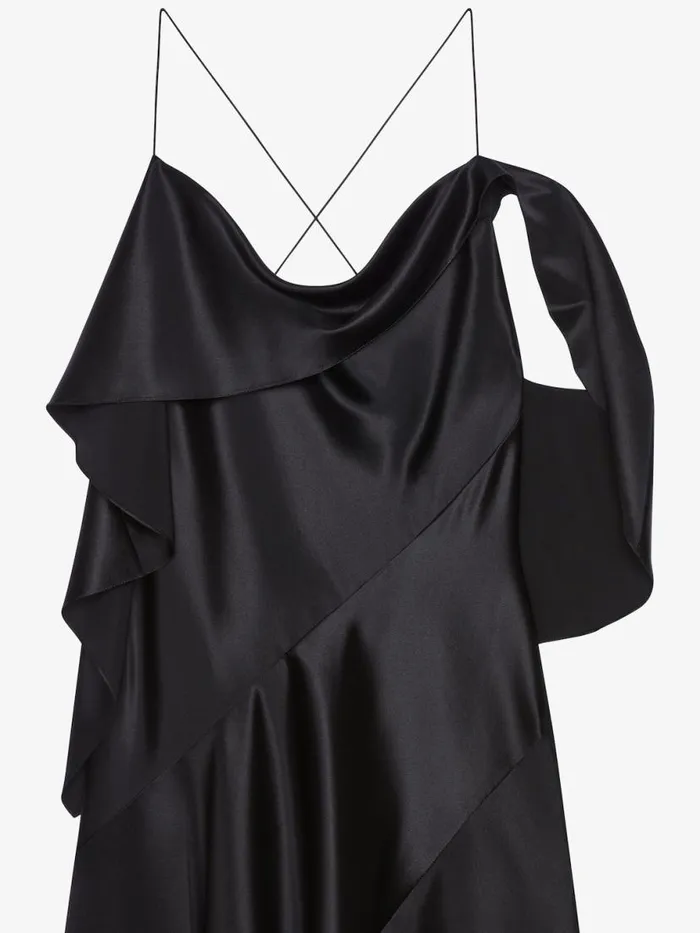 Women Dresses Givenchy Asymmetric Draped Dress In Satin Black