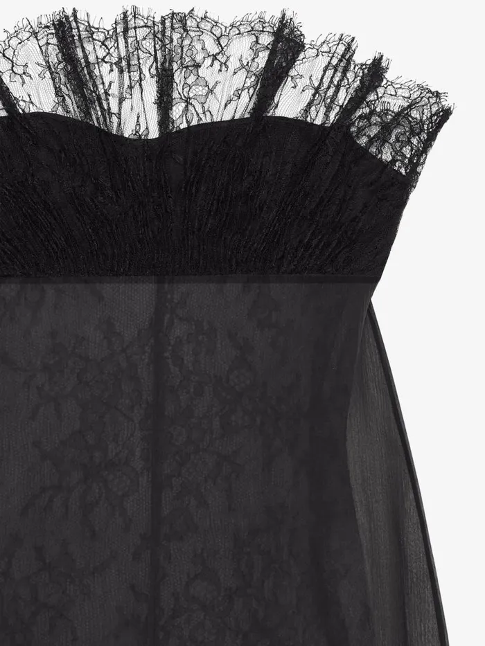 Women Dresses Givenchy Bustier Dress In Muslin With Lace Black