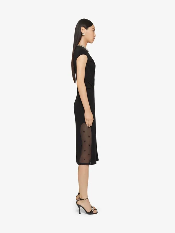 Women Dresses Givenchy Dress In Crepe And 4G Tulle Black