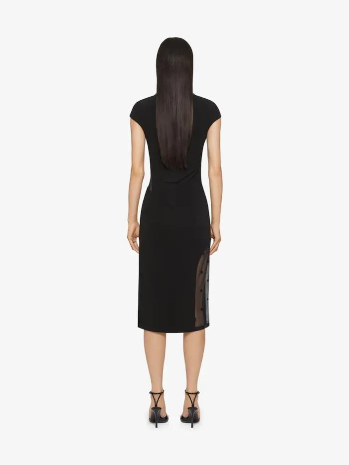 Women Dresses Givenchy Dress In Crepe And 4G Tulle Black
