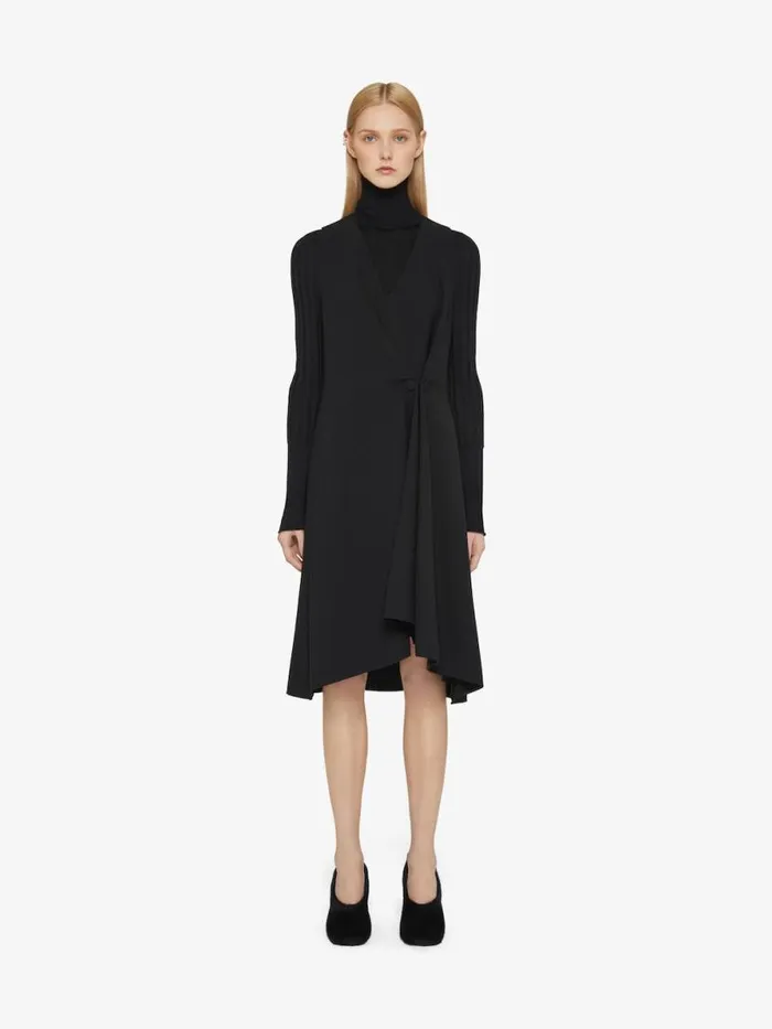 Women Dresses Givenchy Dress With Buttons And Pleated Effect In Cady Black