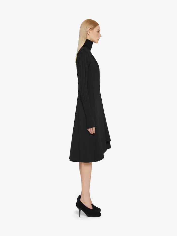 Women Dresses Givenchy Dress With Buttons And Pleated Effect In Cady Black
