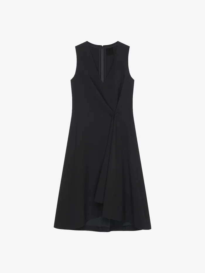 Women Dresses Givenchy Dress With Buttons And Pleated Effect In Cady Black