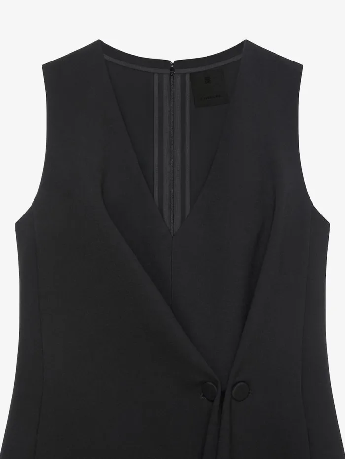Women Dresses Givenchy Dress With Buttons And Pleated Effect In Cady Black