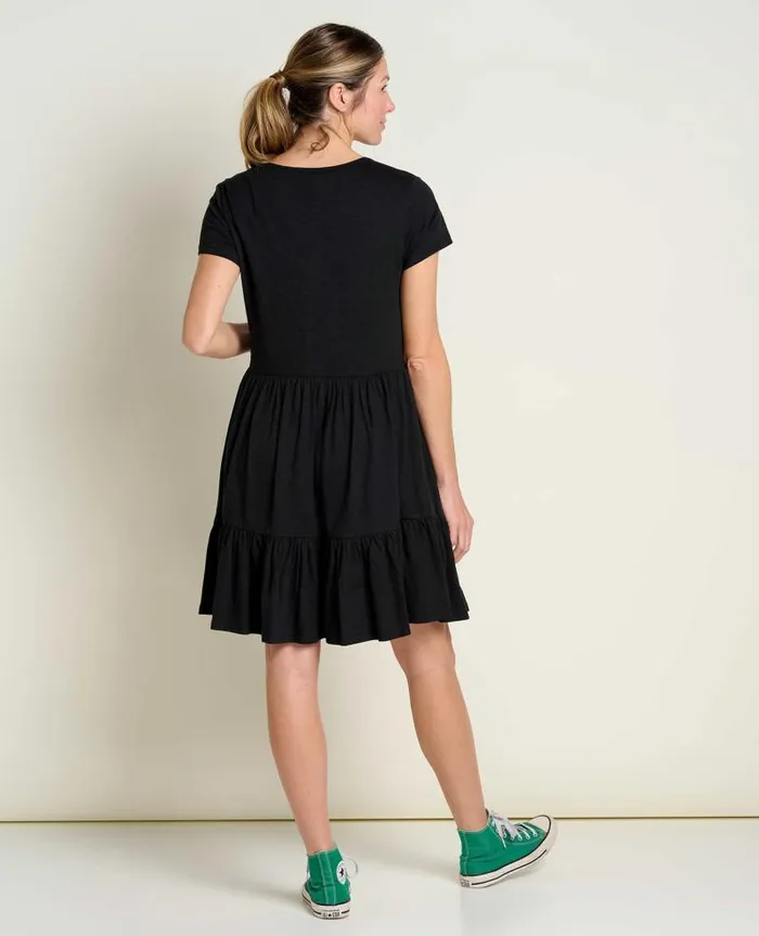 Women Dresses Toad and Co Marley Tiered Short Sleeve Dress Black