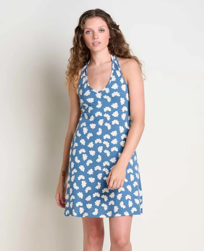 Women Dresses Toad and Co Plumeria Halter Dress Pacific Half Daisy Print