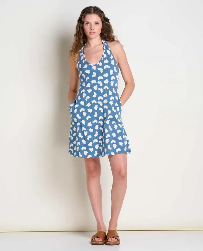 Women Dresses Toad and Co Plumeria Halter Dress Pacific Half Daisy Print