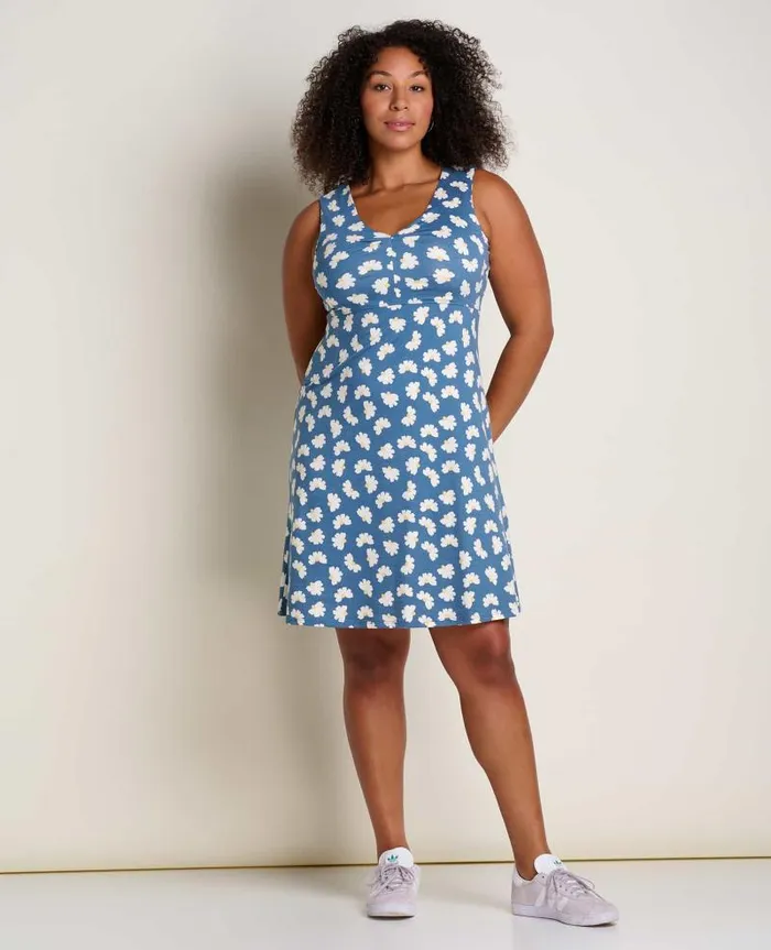Women Dresses Toad and Co Rosemarie Sleeveless Dress Pacific Half Daisy Print
