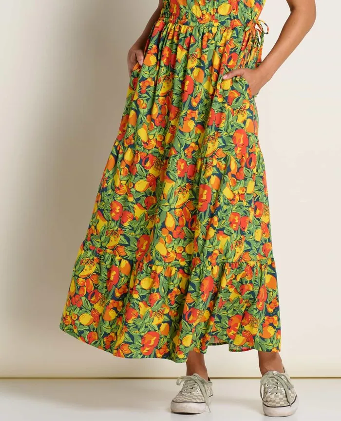 Women Dresses Toad and Co Sunkissed Tiered Sleeveless Dress Midnight Fruit Print