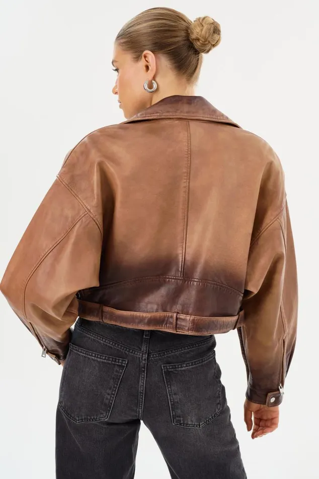 Women DYLAN 80039s Leather Biker Jacket Almond Shadow LAMARQUE Leather Jackets Women DYLAN 80039s Leather Biker Jacket Almond Shadow LAMARQUE Leather Jackets