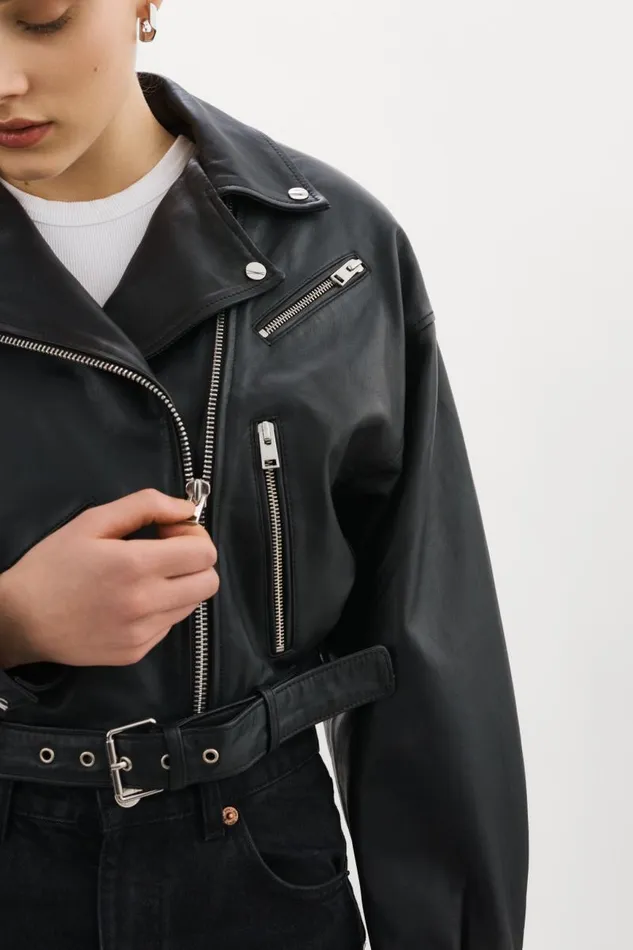 Women DYLAN 80039s Leather Biker Jacket Black LAMARQUE Leather Jackets Women DYLAN 80039s Leather Biker Jacket Black LAMARQUE Leather Jackets