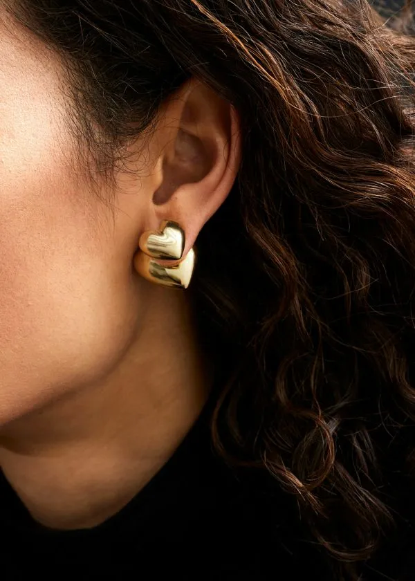 Women Earrings and Other Stories Heart Earrings Gold