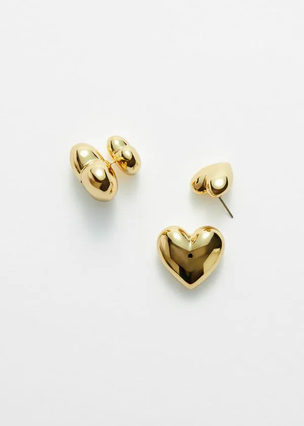 Women Earrings and Other Stories Heart Earrings Gold