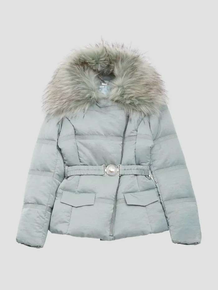 Women Eco Marisol Belted Puffer Jacket Full Grey Multi Jackets and Coats GUESS Women Eco Marisol Belted Puffer Jacket Full Grey Multi Jackets and Coats GUESS