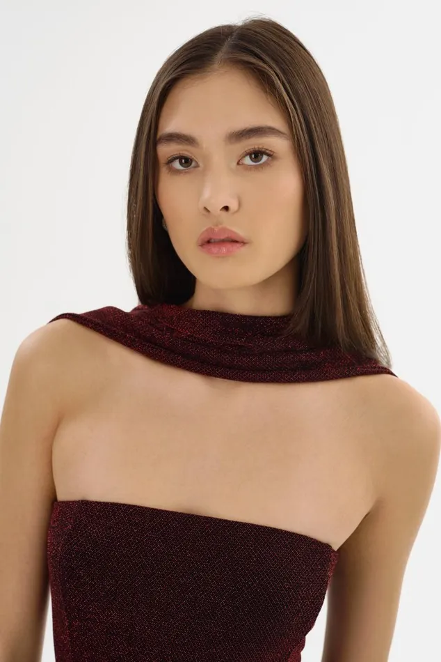Women ELORA Lurex Knit Jumpsuit Red LAMARQUE Dresses Women ELORA Lurex Knit Jumpsuit Red LAMARQUE Dresses