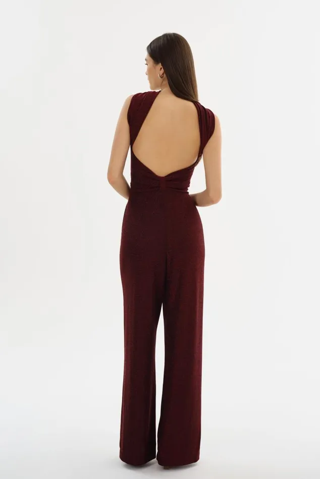 Women ELORA Lurex Knit Jumpsuit Red LAMARQUE Dresses Women ELORA Lurex Knit Jumpsuit Red LAMARQUE Dresses