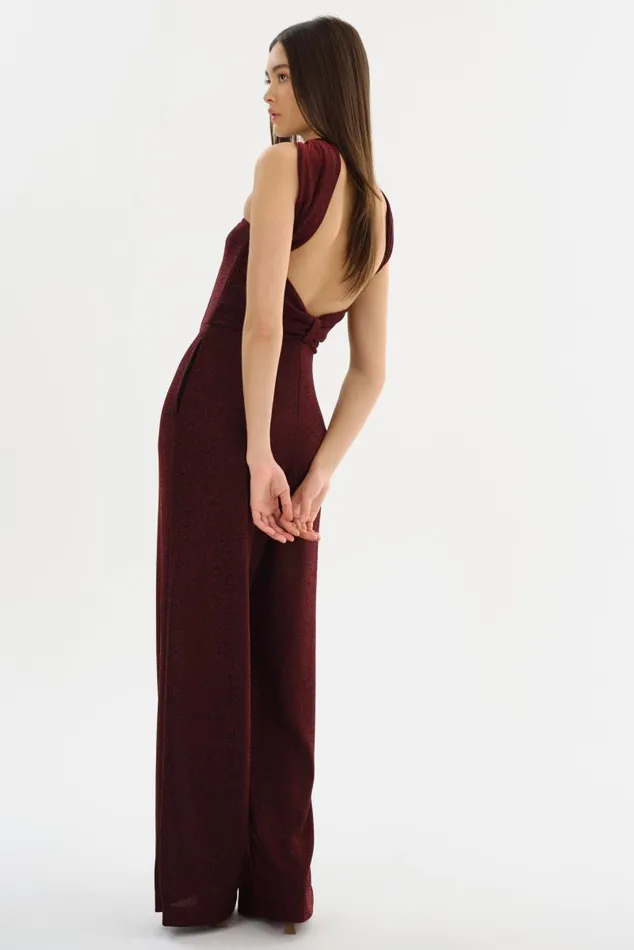 Women ELORA Lurex Knit Jumpsuit Red LAMARQUE Dresses Women ELORA Lurex Knit Jumpsuit Red LAMARQUE Dresses