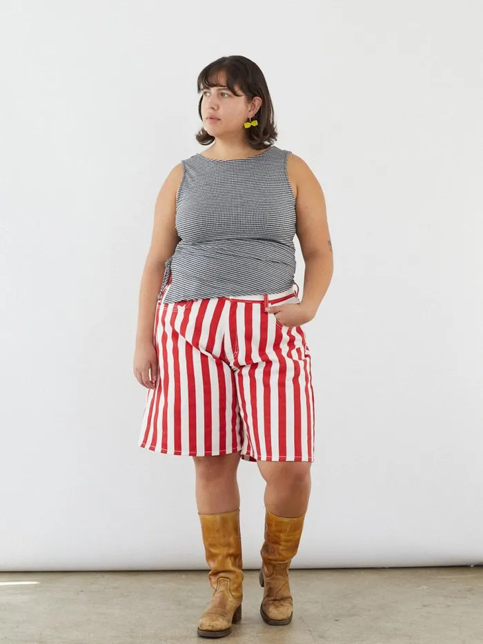 Women Erin Tank Caviar Gingham Lisa Says Gah Sleeveless Tops