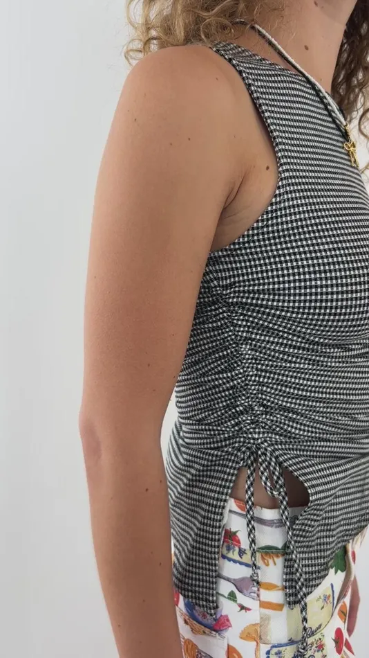 Women Erin Tank Caviar Gingham Lisa Says Gah Sleeveless Tops
