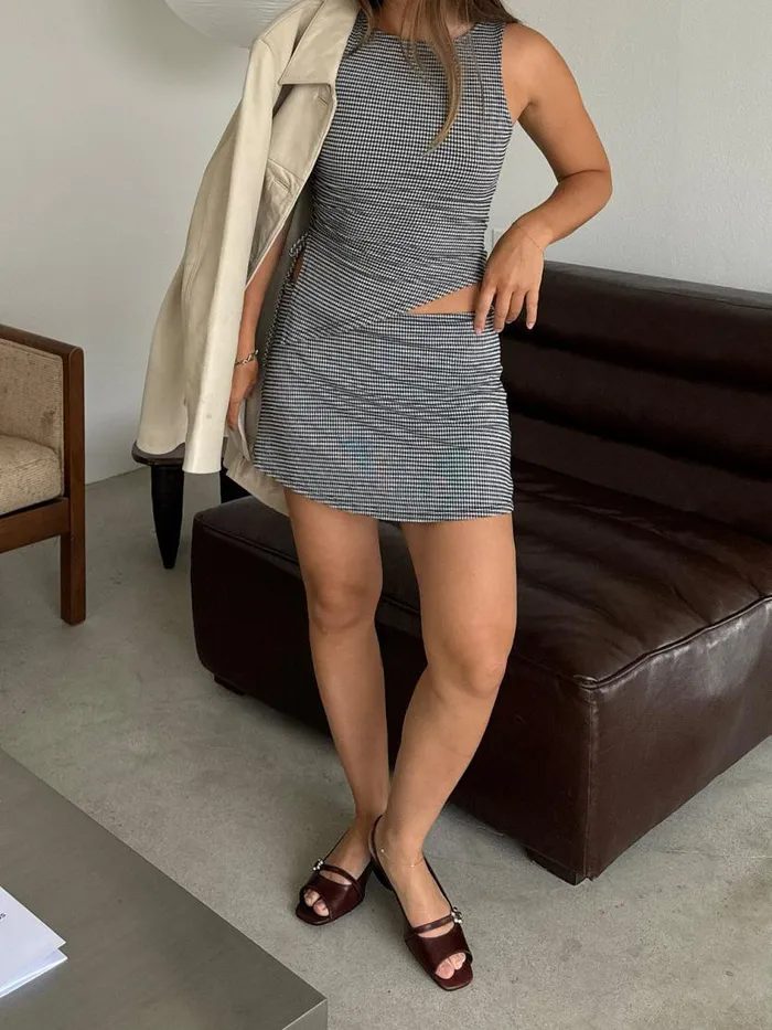 Women Erin Tank Caviar Gingham Lisa Says Gah Sleeveless Tops