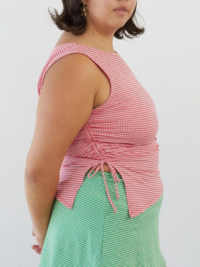 Women Erin Tank Pomodoro Gingham Lisa Says Gah Knit Tops