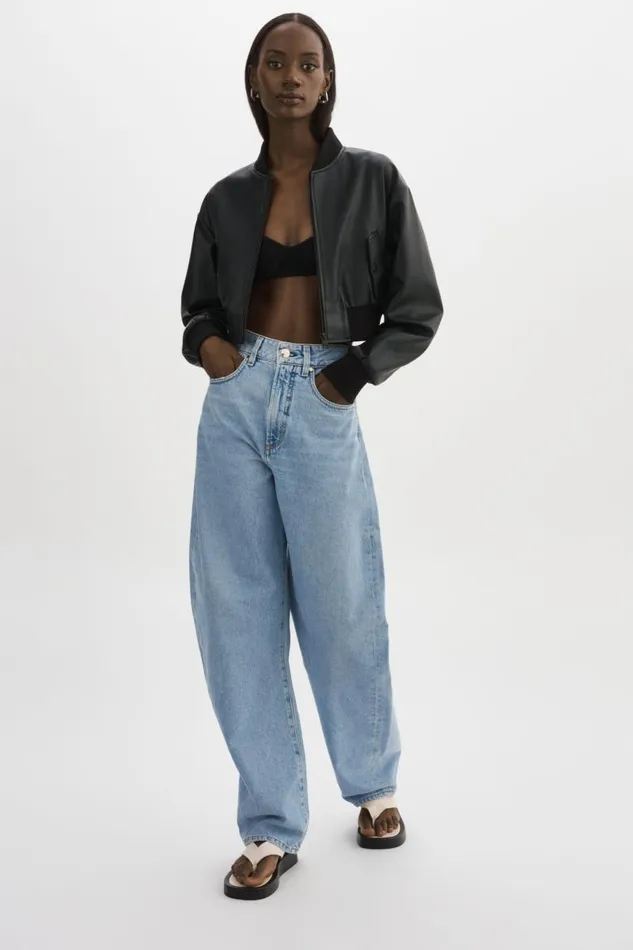 Women EVELIN Faux Leather Cropped Bomber Black LAMARQUE Leather Jackets Women EVELIN Faux Leather Cropped Bomber Black LAMARQUE Leather Jackets