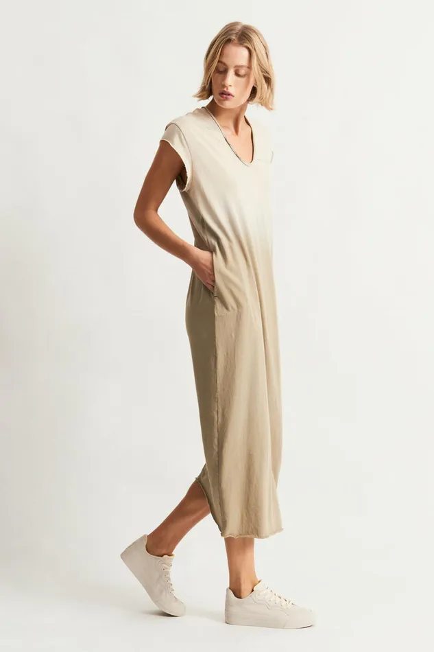 Women Faded Sand Cocoon Dress Raquel Allegra Jackets