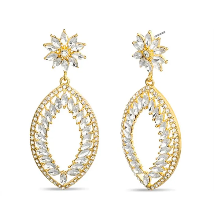 Women Fashion Jewelry Badgley Mischka Crystal Stone Pear Drop Earrings