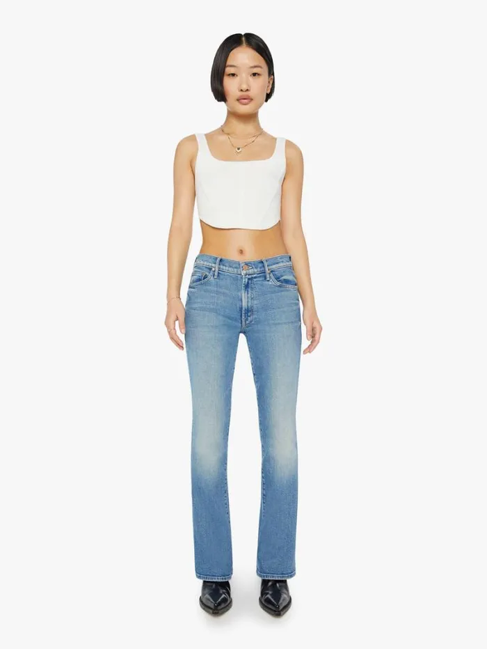 Women Flare Mother Denim Petites The Lil039 Outsider Sneak Wash Flag Me Down