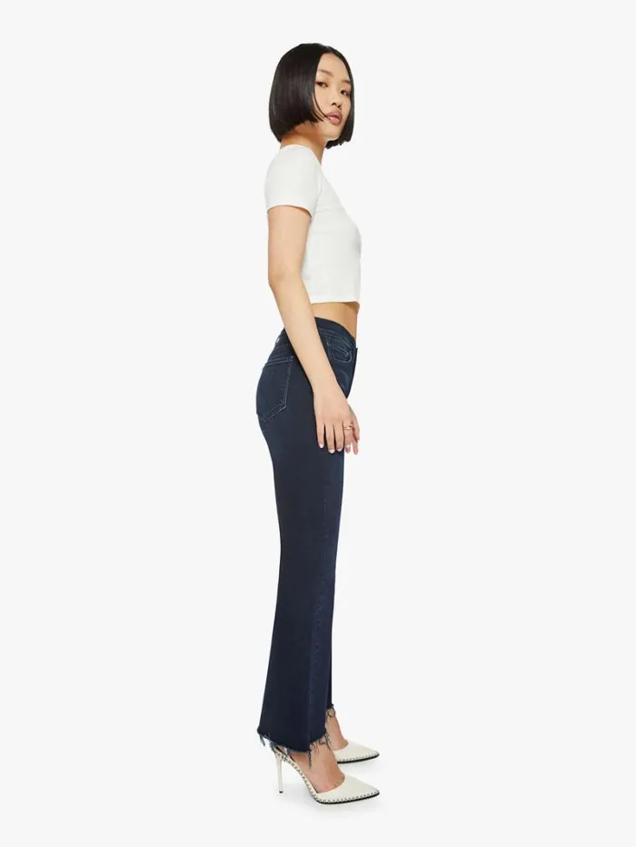 Women Flare Mother Denim Petites The Lil039 Weekender Fray Wash Chip On My Shoulder