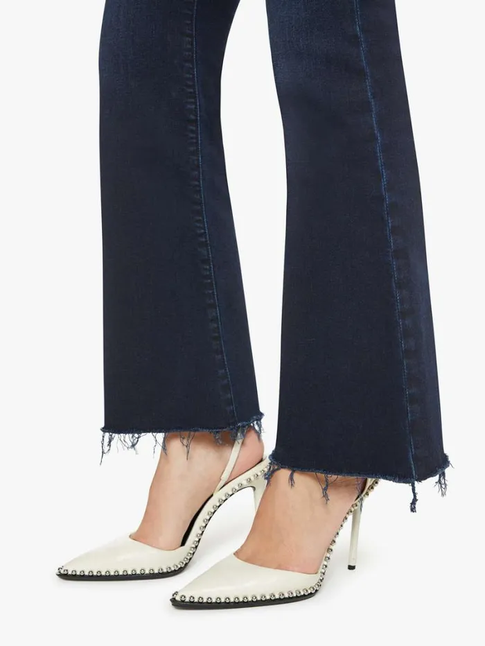 Women Flare Mother Denim Petites The Lil039 Weekender Fray Wash Chip On My Shoulder