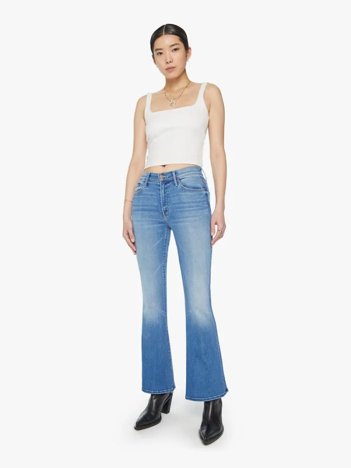 Women Flare Mother Denim The Weekender Wash Layover