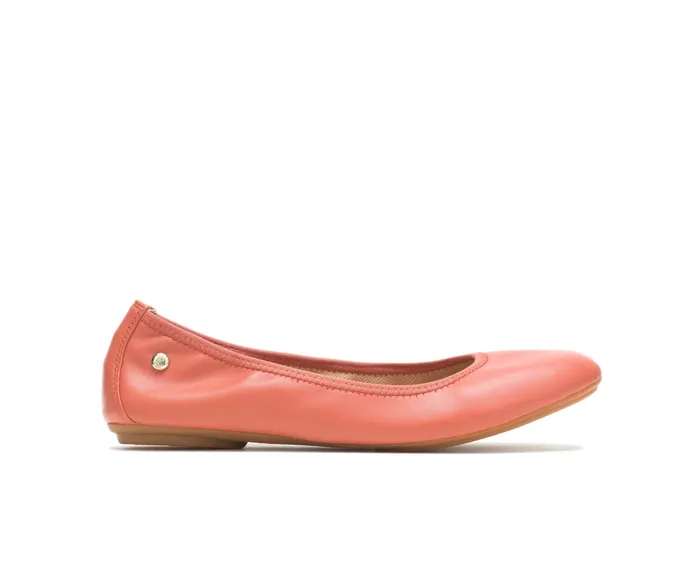 Women Flats and SlipOns Hush Puppies Chaste Ballet Ginger Spice Leather