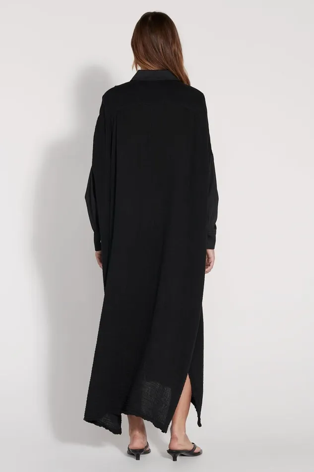 Women Gauze Black Caftan Dress Raquel Allegra Dresses