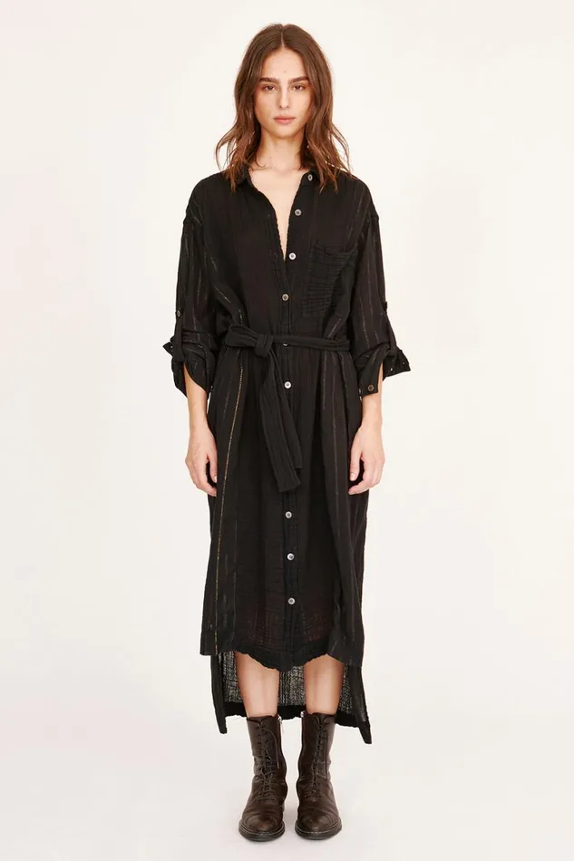 Women Gauze Black Los Feliz Dress Raquel Allegra Dresses