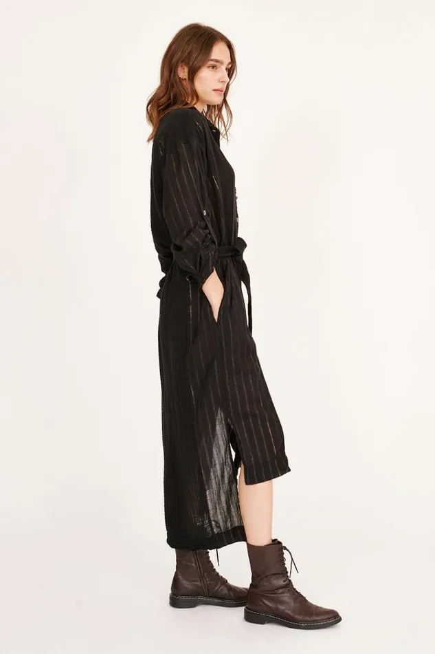 Women Gauze Black Los Feliz Dress Raquel Allegra Dresses