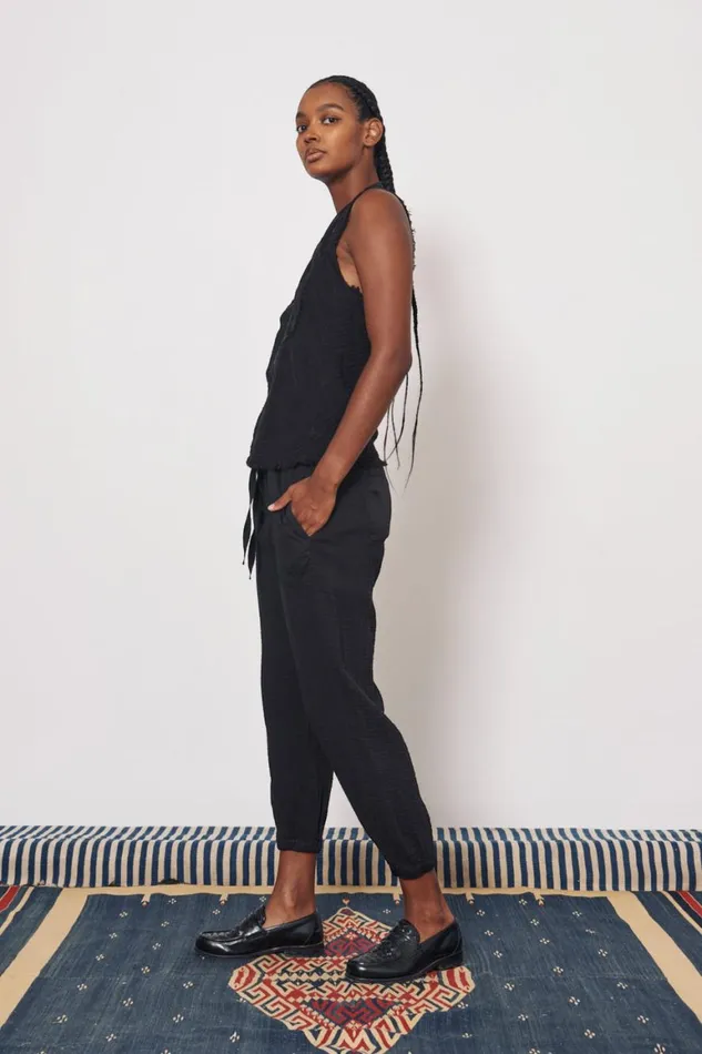 Women Gauze Faded Black Cameroon Pant Raquel Allegra Bottoms