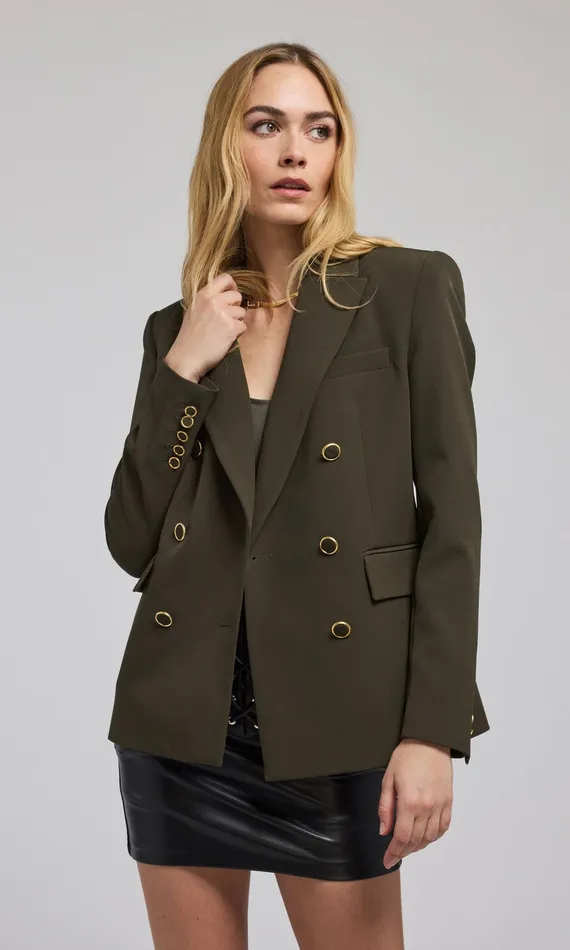 Women Generation Love Clothing Blazers and Jackets Arielle Crepe Blazer Pine