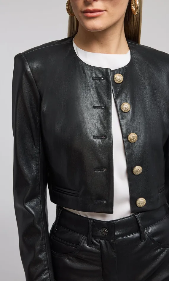Women Generation Love Clothing Blazers and Jackets Marko Vegan Leather Blazer Black