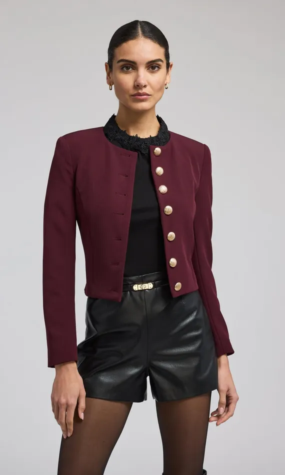 Women Generation Love Clothing Blazers and Jackets Olempia Crepe Blazer Malbec Women Generation Love Clothing Blazers and Jackets Olempia Crepe Blazer Malbec