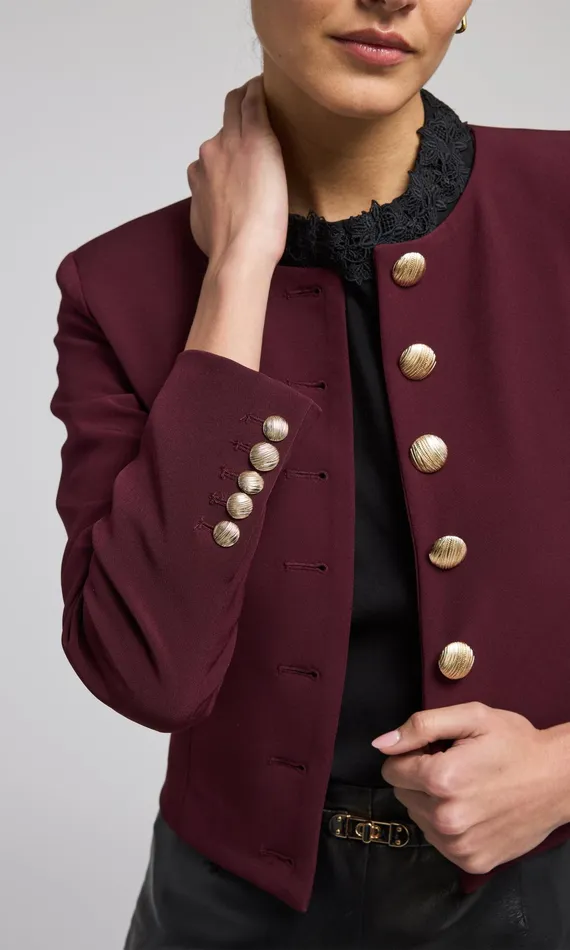 Women Generation Love Clothing Blazers and Jackets Olempia Crepe Blazer Malbec